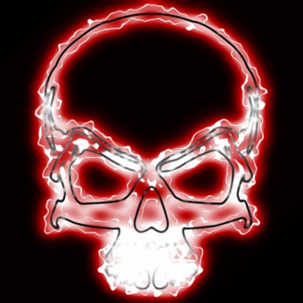 light red logo effect