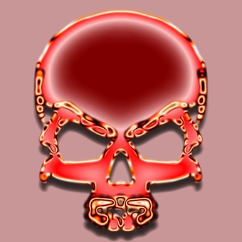 metalic red logo effect