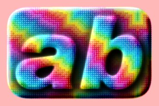 Embossed Rainbow Text Effect 005